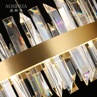 AOSIHUA Lustre moderne en cristal doré à LED Design Guzhen de luxe pour hôtel maison salon grandes lampes suspendues nouveau Style nordique