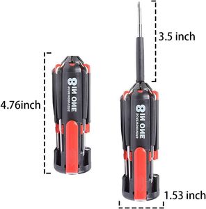 8 1 taşınabilir Mini tornavida alet takımı kişiselleştirilmiş 6 LED Torch krom çelik kolu DIY sınıf özelleştirilmiş OEM destek - Product Image 3