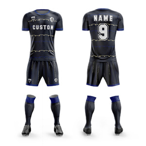Uniformes de Fútbol Personalizados 100% Poliéster Sublimado, Camisetas de Fútbol Transpirables Personalizadas en Línea para Partidos de Equipo - Product Image 1