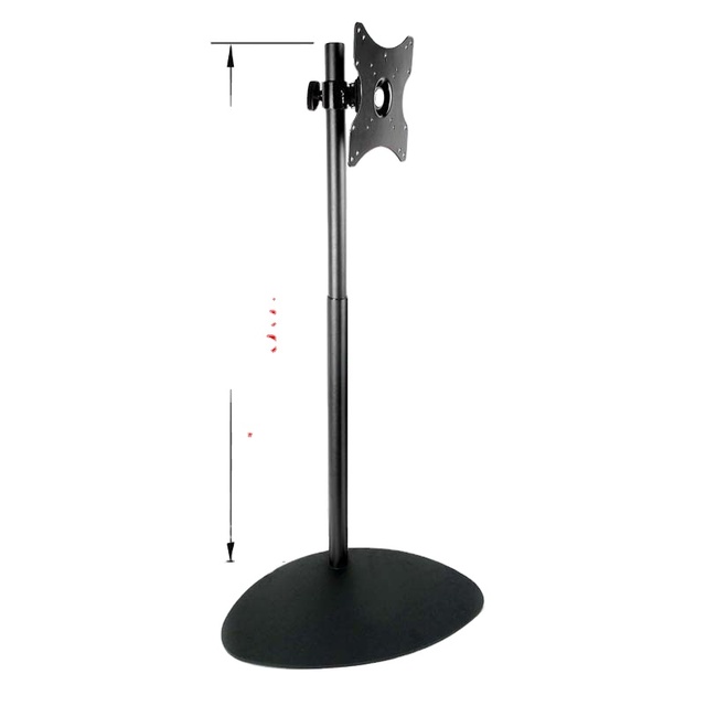 DL-R01-600 66cm-120cm Height Adjustable Steel Lcd Tv Desk Stand Monitor Floor Holder Big Heavy Base with Pole 200X200 100x100