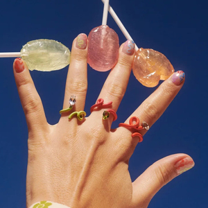 CANNER Simple S925 Bague ajustable en argent sterling avec zircon goutte d'eau et émail couleur bonbon - Product Image 5
