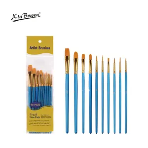 Xin Bowen 10 teile/satz Künstler Zeichnung Nylon Haar bürsten Öl Aquarell Acryl Pinsel Set Künstler Pinsel