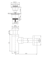 Kit siphon bouteille réglable en hauteur en laiton chromé pour lavabo mural et rénovation de salle de bain d'hôtel