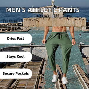 Pantalones Deportivos Casuales para Hombre, de Cintura Media, con Cordón Elástico, Bolsillos, Transpirables, de Secado Rápido, Ligeros, de Poliéster, para Correr y Trotar - Product Image 2