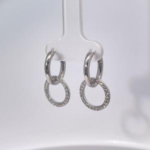 Pendientes de Aro Clásicos y Elegantes para Mujer de Tianyu Gems, Chapados en Oro, con Circonita, Diseño Circular de Corte Brillante Redondo - Product Image 2