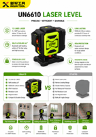 Niveau laser croisé vert 16 lignes de qualité industrielle, auto-nivelant 360°, luminosité réglable, télécommande, fonctionnalités pour accrocher des tableaux