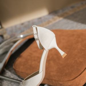 Zapatos de boda de lujo con cordones y sin cordones, punta cuadrada, tacón de cuña alto, satén, pedrería, Evergreen Club, ligeros - Product Image 6