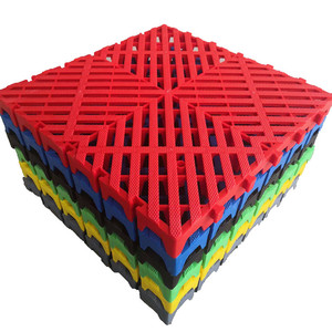 Plastic Interlocking Floor Mats 50x50x5 Cm Square Textured Outdoor Industrial Grid Panels - Product Image 1