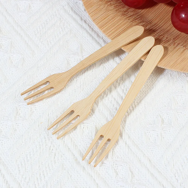 Wooden Chip Fruit Fork Fruit Pick Wholesale Food Grade Disposable Free Samples OEM Natural Bamboo Color