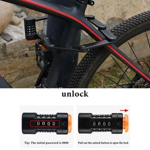 <span class=keywords><strong>Candado</strong></span> de Acero para <span class=keywords><strong>Bicicleta</strong></span>, Antirrobo, Plegable, para <span class=keywords><strong>Bicicleta</strong></span> de Montaña, Carretera, con Contraseña, Alta Seguridad, para Scooter Eléctrico - Product Image 4