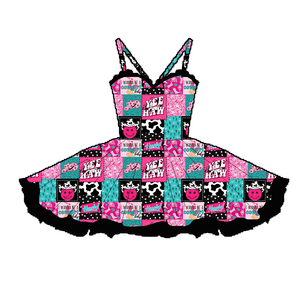 Детское платье для девочки с рюшами и западным принтом, на заказ - Product Image 1