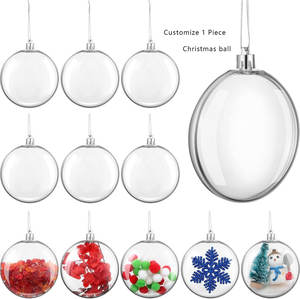 Perlengkapan personalisasi kustom akrilik Tahun Baru transparan 8cm pohon bening ornamen bola Natal dekorasi dengan logo - Product Image 4