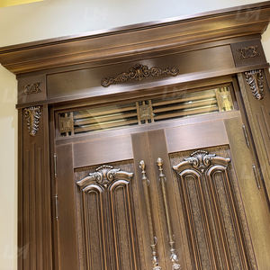 Porte de sécurité blindée classique de luxe, porte à double entrée sculptée ornée, portes doubles de sécurité turques pour maisons de luxe - Product Image 6