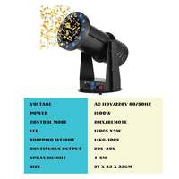 Topflashstar CF1002 Machine à Confettis Métallique 1500W DMX512 Télécommande AC110/220V Lumières d'Ambiance Noël Mariage Fête Scène