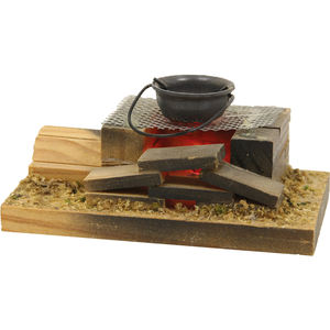 ZICOM Alemania, Escena de Natividad de Piedra de 8.5 cm con Caldera de Estaño, Adorno Navideño (9069-X043) - Product Image 1