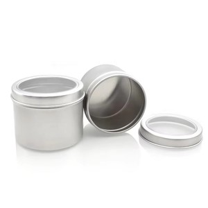 Muestra gratis Tarro de ventana de aluminio plateado 1oz 30ml 60ml 80ml 100ml 150ml Tarro de vela de metal Embalaje de - Product Image 6