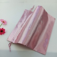 Sac à poussière en satin de soie or Rose, pour cheveux vierges/cadeau/chaussures/emballage cosmétique avec logo personnalisable/taille/couleur