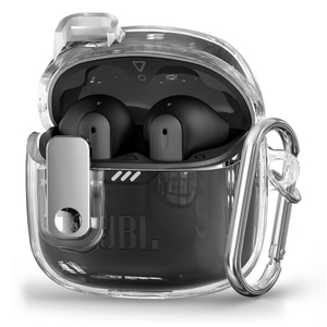 Étui de protection en TPU de haute qualité pour écouteurs <span class=keywords><strong>JBL</strong></span> TUNE FLEX 2, coque transparente avec boucle métallique - Product Image 1