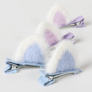 Accessoires pour cheveux d'enfants pour l'automne et l'hiver, nouvelle pince à cheveux avec oreilles de chat, peluche de dessin animé, style princesse, douce, inspirée de <span class=keywords><strong>Netflix</strong></span> - Product Image 3
