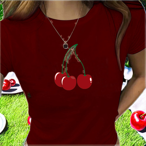 Camiseta de Manga Corta para Mujer, 100% Algodón, con Estampado Puff, Diseño Veraniego, Personalizable con Logotipo, Venta al Por Mayor OEM - Product Image 2