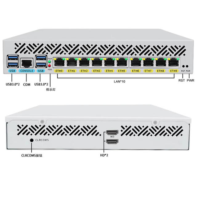 OEM Mini 1U Rack Mount Mini PC Soft Router Intel i7 10 Gen pfSense Ubuntu CentOS Mikrotik X86 OpenWrt Firewall VPN VPNexpress