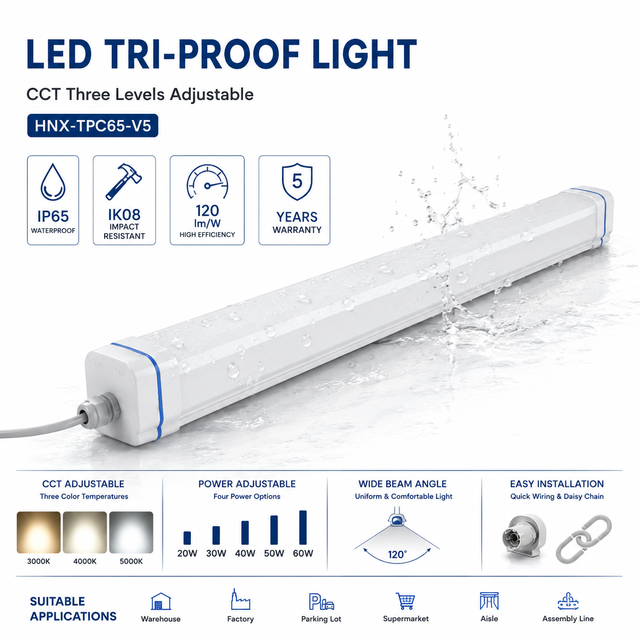 SMD2835 Chips LED Linear Light IP65 4100K Aluminum Industrial Led Tube 600mm Tri-proof High Brightness CRI90 5-Year Warranty