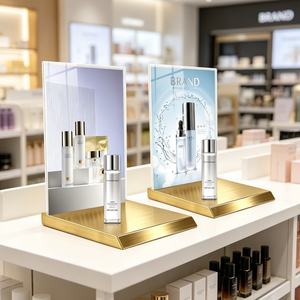 Espositore Moderno in Acciaio Inossidabile per Cosmetici, Vetrina Unica in <span class=keywords><strong>Plexiglass</strong></span> per Trucchi, Organizzatore per Gioielli e Orologi da Boutique - Product Image 1