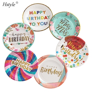 Gold <span class=keywords><strong>Happy</strong></span> <span class=keywords><strong>Birthday</strong></span> <span class=keywords><strong>to</strong></span> <span class=keywords><strong>You</strong></span> piatti per feste in carta da stampa per lettere, piatti da Dessert in carta colorata metallizzata <span class=keywords><strong>a</strong></span> pois da 7 pollici PP004 - Product Image 5