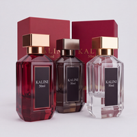 Botol Parfum Kosong Kaca Persegi 50ml Kemasan Parfum Custom Lapisan Warna Premium Merek Mewah Global Supply Luxury Dengan Kotak