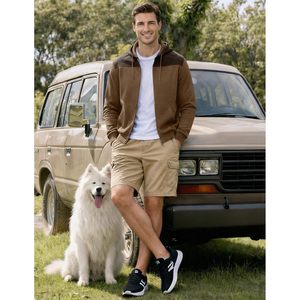 Sudadera con capucha para hombre FOXA, chaqueta informal con capucha y cordón, con bolsillos, sudadera transpirable para hacer ejercicio y senderismo - Product Image 2