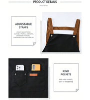 Tablier de travail sans manches en toile cirée robuste, imperméable, résistant à l'huile, léger, avec bretelles réglables, pour cuisine professionnelle