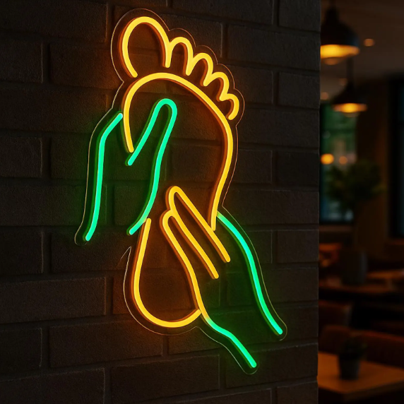 Letrero De Neón LED 'Masaje Abierto' - Luz Decorativa Con USB, 3 Niveles De Brillo, 40x30 Cm