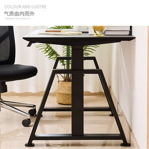Bureau d'ordinateur électrique réglable en hauteur, double moteur, table élévatrice à 3 sections, cadre noir en métal, réglable, pour usage domestique ou professionnel - Product Image 2