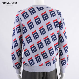 Suéter Cárdigan de Invierno para Hombre con Logotipo Personalizado, 100% Algodón, Patrón Jacquard, Cuello Redondo Informal, Prenda de Punto - Product Image 4