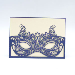 Invitations de poche découpées au laser pour Quinceañera, mariage, bal de promo, mascarade, style vintage, papier perlé pour les fêtes de remise de diplôme et d'<span class=keywords><strong>anniversaire</strong></span> - Product Image 4