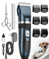 Kit de toilettage portable sans fil rechargeable à faible bruit en ABS avec gants et rouleaux dorés pour chiens et chats