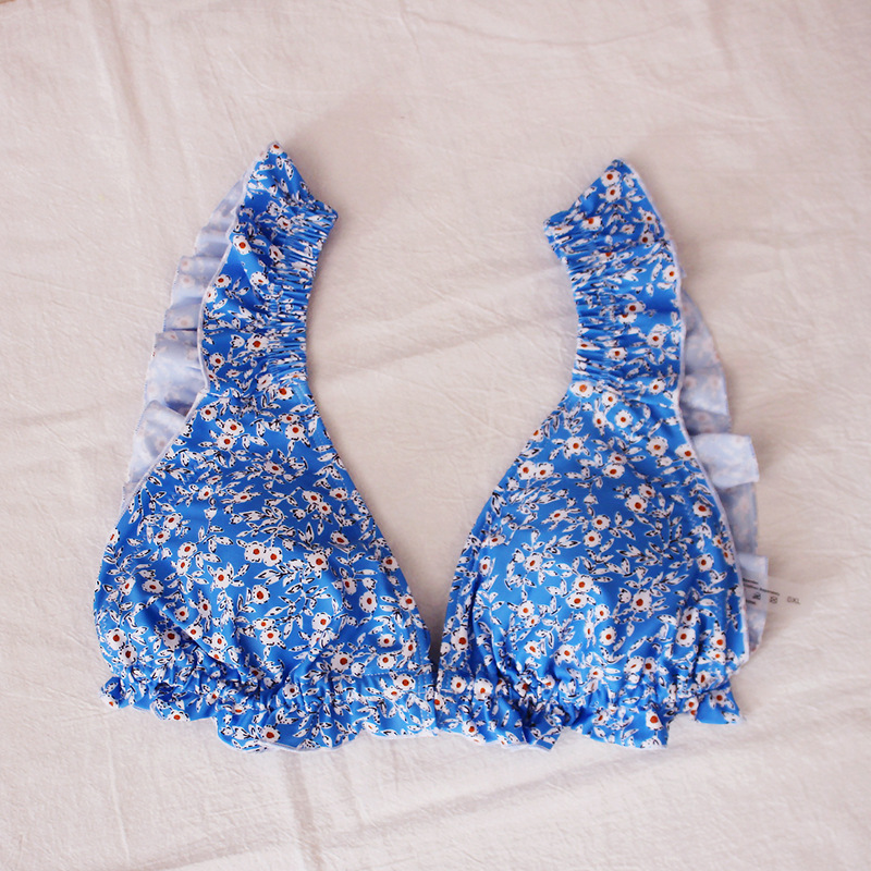 2022 new summer swimsuit women's triangle split floral print large Bikini Swimsuit