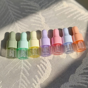Cosmetic Packaging New Mini Round Colorful Glass Dropper <b>Bottle</b> Empty Essential Oil Face Serum Lotion <b>Bottle</b> 1ml 2ml 3ml 5ml - Product Image 4