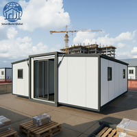 China Containerhaus mit 2 Schlafzimmern, Flachdach, erweiterbar, Fertigbau aus Sandwichpaneelen, energiesparend, für Hotel-/Geschäftsnutzung