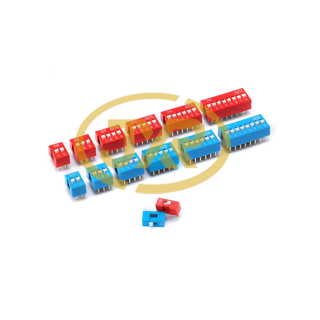 Slide Switch 1P 2 3 4 5 6 7 8 9 10 Positions 2.54mm Pitch DIP Code Red Blue