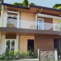 Panneaux muraux WPC co-extrudés pour extérieur, imperméables, résistants au soleil et à la décoloration, bardage WPC pour usage domestique, extérieur de villa