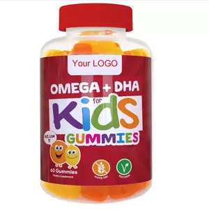 Vegan Kids Multi vitamin Gummy mit DHA Omega 3 6 9 Fischöl Vitamin C Nootropic zur Unterstützung gesunder Gehirn funktion Gummis