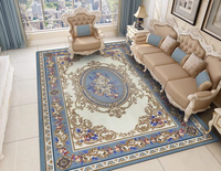 Tapis européen en laine de Nouvelle-Zélande épais de style Aubusson, à motifs floraux bleus, fait à la main, 2x3m, pour salon, chambre à coucher, Dubaï, Royaume-Uni