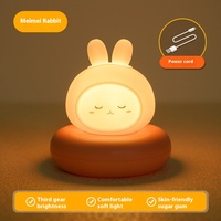Usine Direct Moe lapin veilleuse USB alimentation Protection des yeux pour le sommeil de bébé alimentation Clap-On lit phare corps en plastique