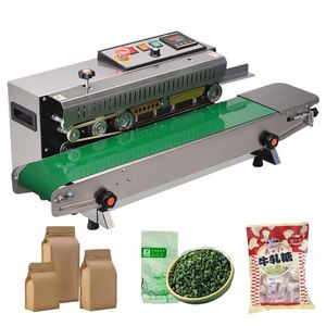 Continuous Band Sealer <b>Plastic</b> Small Pouch Aluminium Foil Bag Stainless Steel Heat Sealing Machine with Date Wheel - Product Image 2