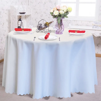 Nappe de Table Ronde en Polyester Personnalisable et Lavable, Blanche, pour Événements, Mariages, Hôtels, Fêtes et Restaurants