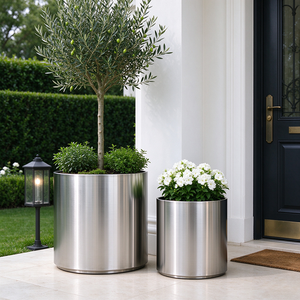 Jardinière rectangulaire moderne en métal pour extérieur, pot de fleurs décoratif pour patio et balcon - Product Image 4
