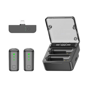 Micrófono Lavalier inalámbrico S52 2024G de molde privado 2,4 con estuche de carga para entrevista en vivo Mini micrófono de solapa con cancelación de ruido - Product Image 1