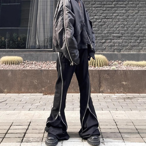 Pantaloni Unisex a Zampa d'Elefante TT in Denim con Cerniera, Traspiranti e Impermeabili per la Stagione Primaverile, Stile Hip Hop - Product Image 3