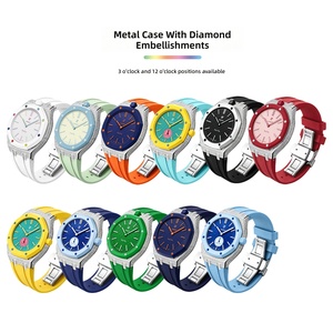 Cinturino in silicone con cassa in acciaio inossidabile e diamanti per Swatch Royal Pop, <span class=keywords><strong>bracciale</strong></span> per Swatch AP Royal Pop, cinturino per orologio - Product Image 1